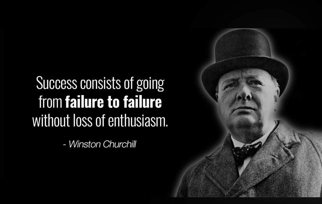 Quote from Winston Churchill on courage and persistence