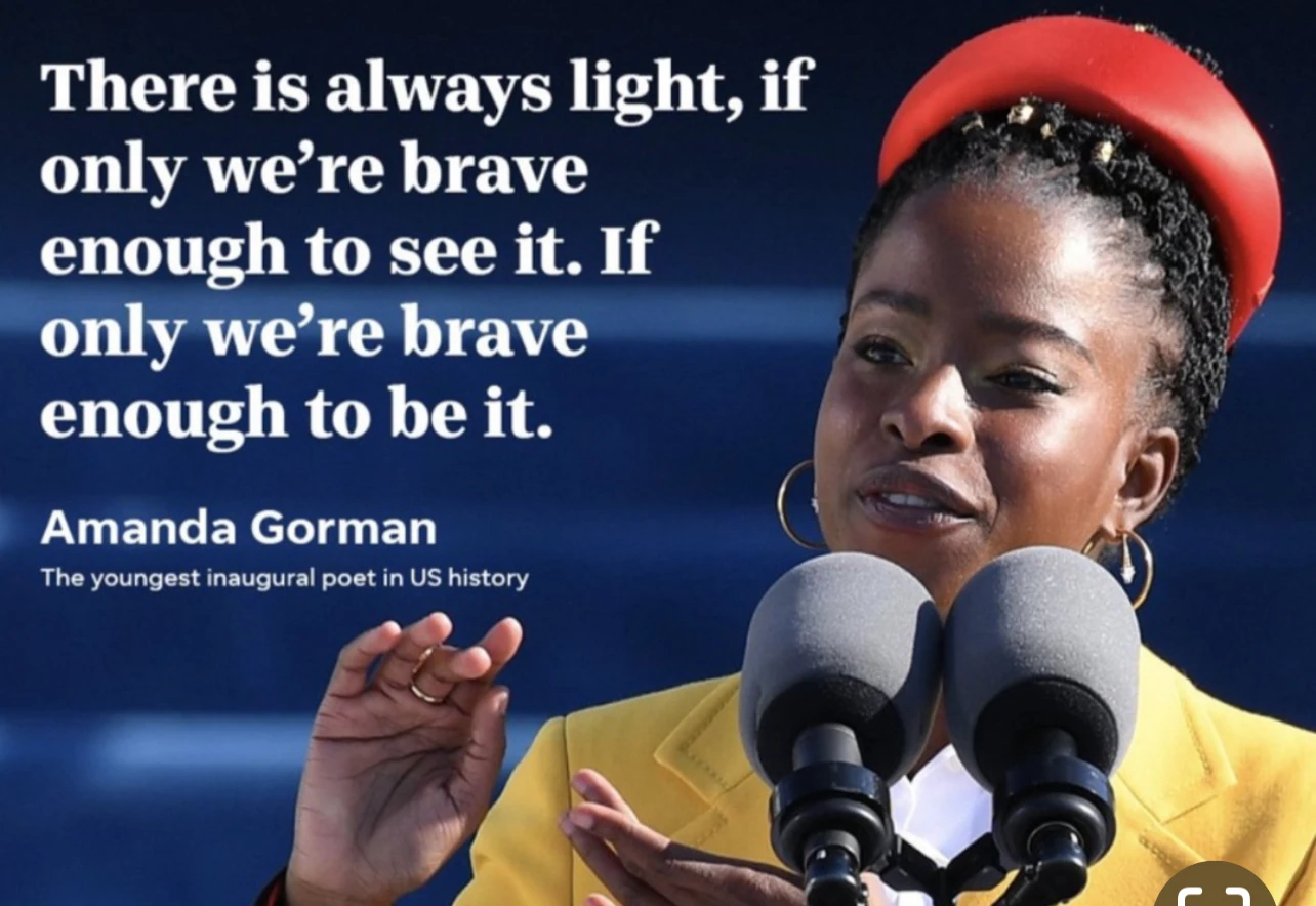 Quote from Amanda Gorman on hope and bravery